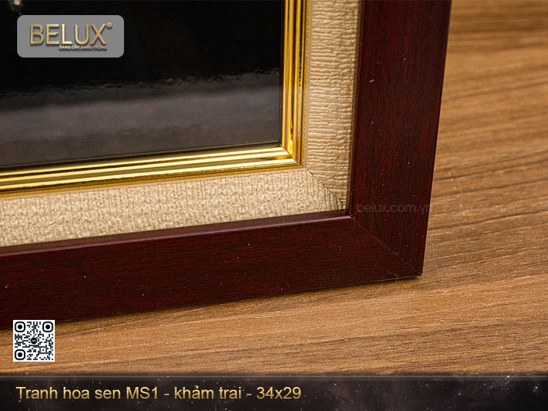 Tranh hoa sen khảm trai MS1 kt 34x29cm&nbsp;